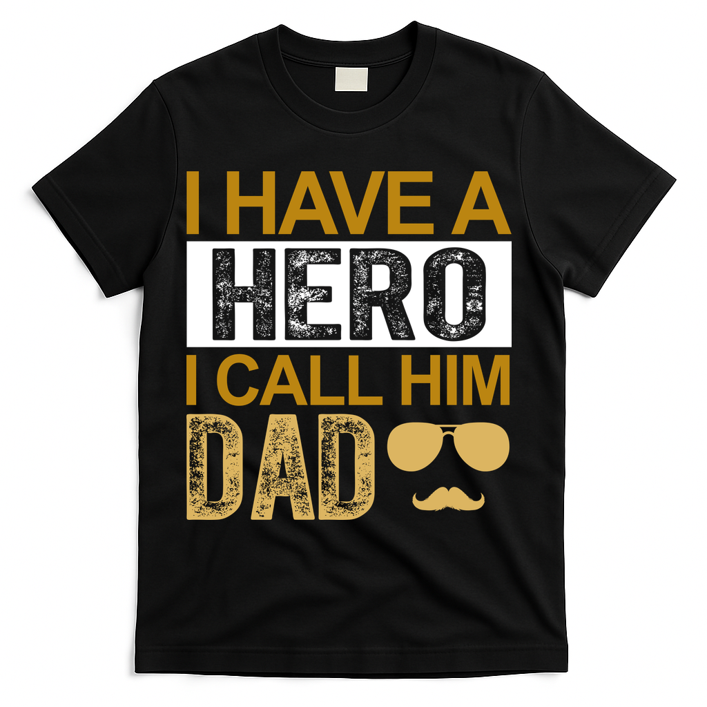 I Have A Hero I Call Him Dad Fathers Day T-Shirt product image 3