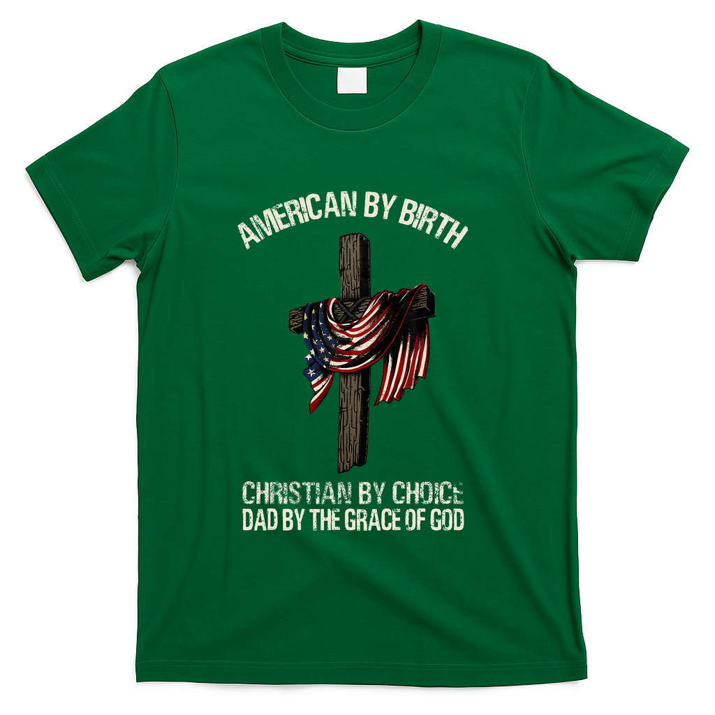 Dad By The Grace Of God Vintage Funny Gift T-Shirt product image 2