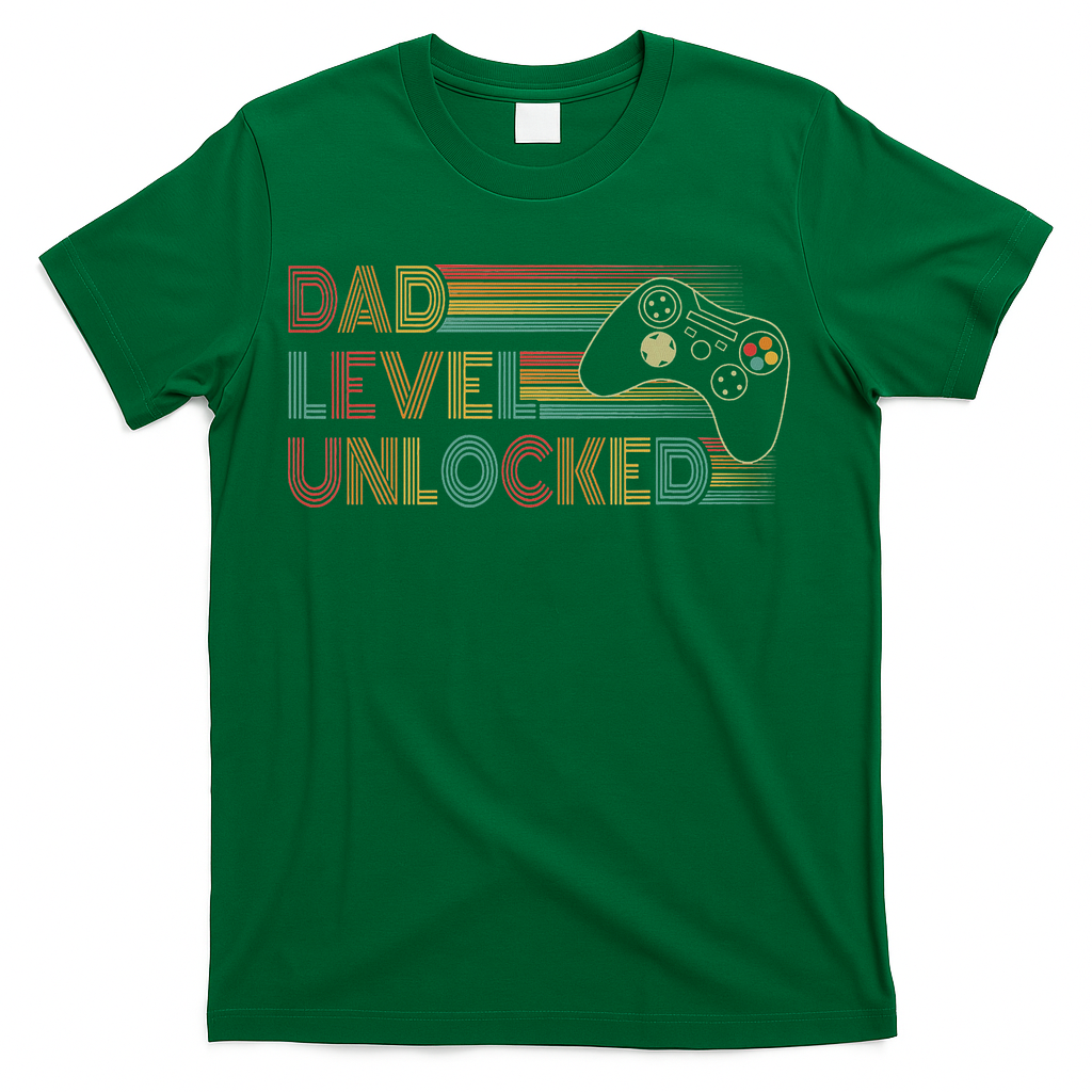 Funny New Dad Level Unlocked Gaming Gamer T-Shirt product image 1