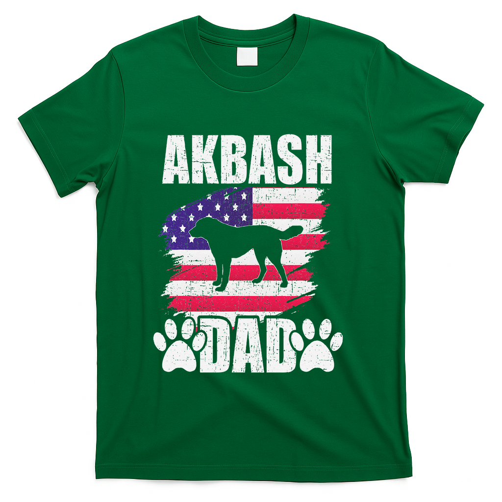 Akbash Dad Dog Lover American Us Flag T-Shirt product image 1