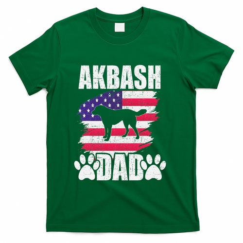 Akbash Dad Dog Lover American Us Flag T-Shirt product image 1
