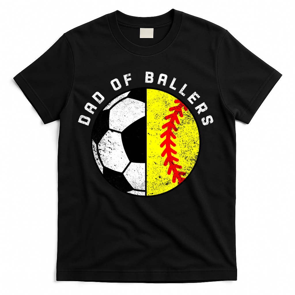 Dad Of Ballers Funny Soccer Softball Gift T-Shirt product image 1