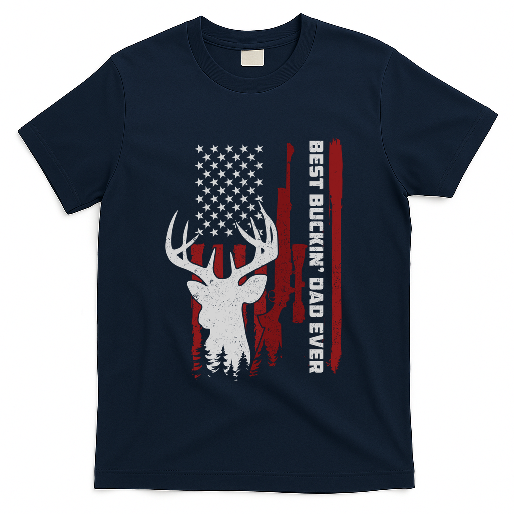 Best Buckin Dad Ever Deer Hunting Gift T-Shirt product image 3