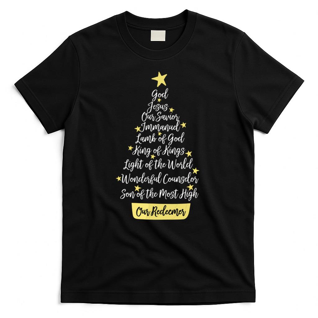 Names Of Jesus Christian Faith Christmas Tree T-Shirt product image 1