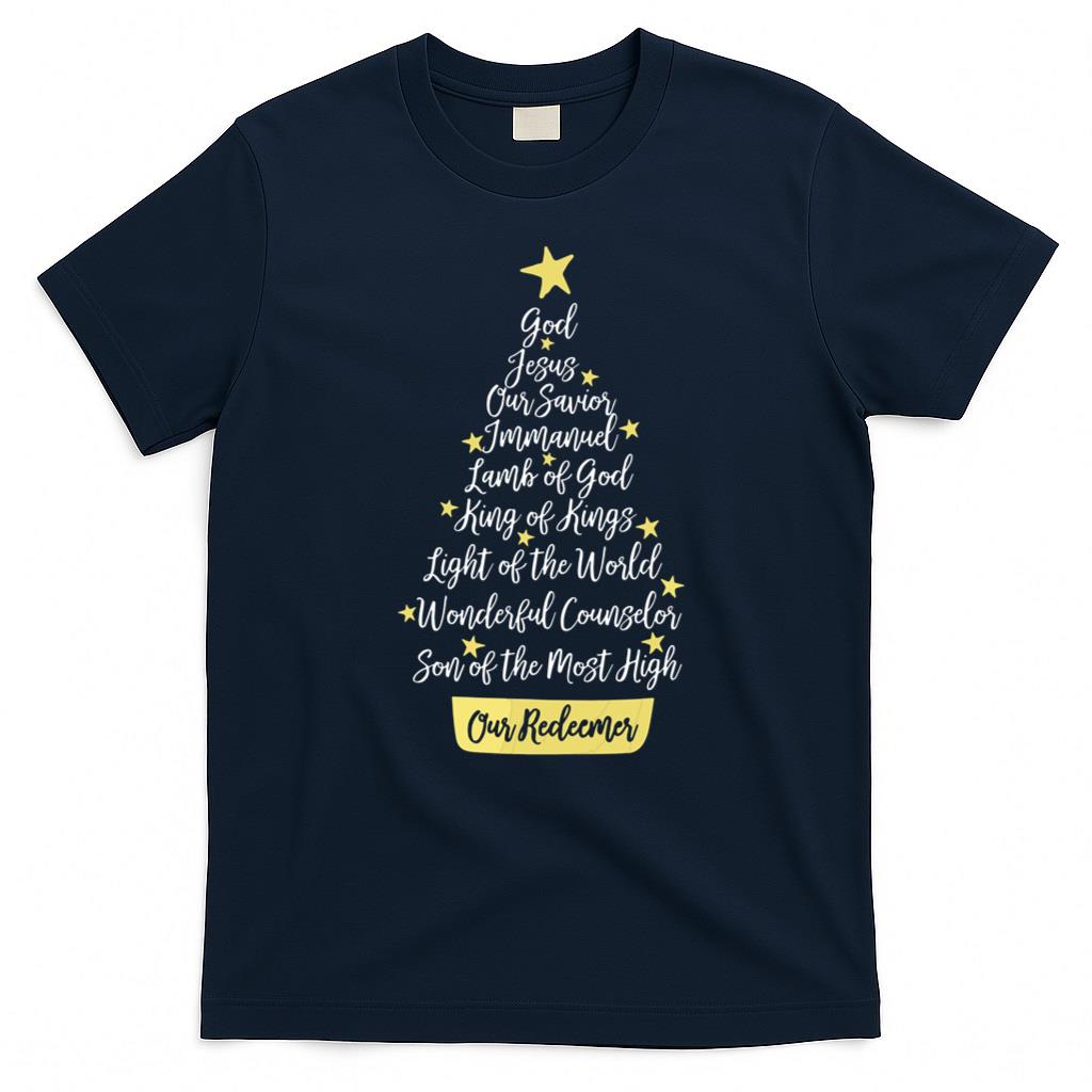 Names Of Jesus Christian Faith Christmas Tree T-Shirt product image 3