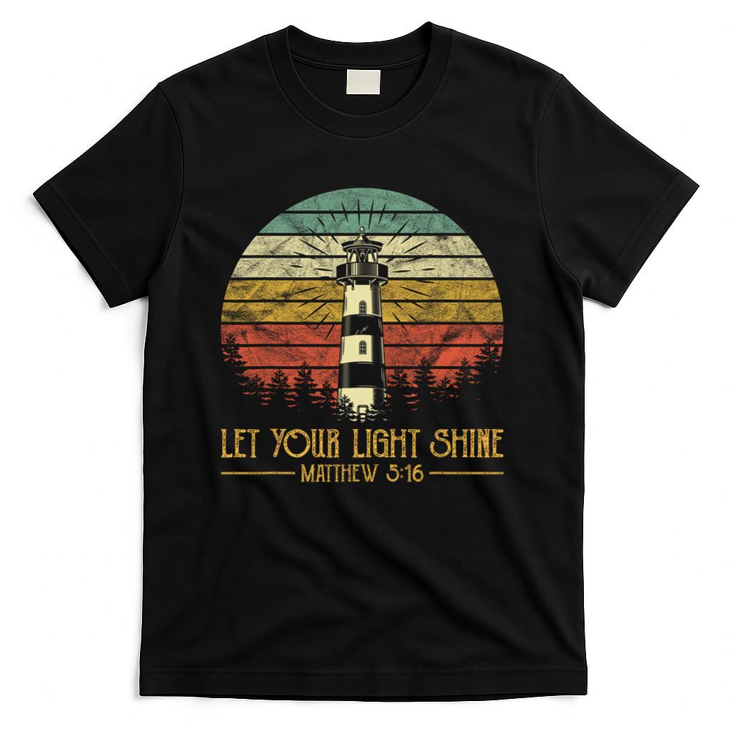 Let Your Light Shine Lighthouse Christian T-Shirt product image 1