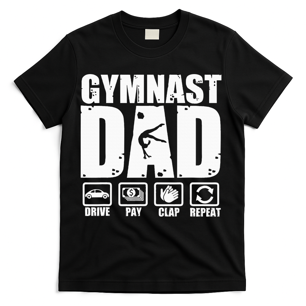 Gymnast Dad Proud Gymnastics Father Humor T-Shirt product image 3