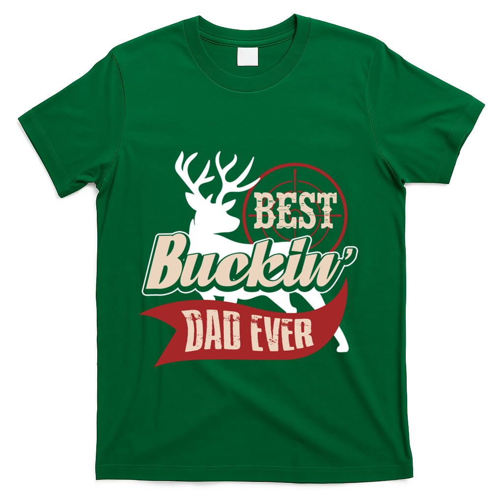 Best Buckin Dad Ever Hunting Gift Fathers Day Idea T-Shirt product image 2