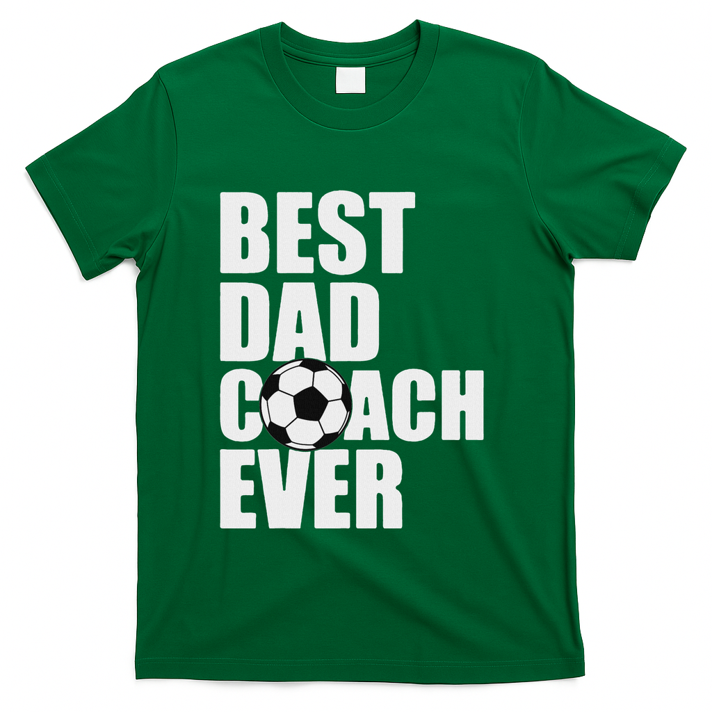 Best Dad Coach Ever Soccer Father Daddy Papa T-Shirt product image 2