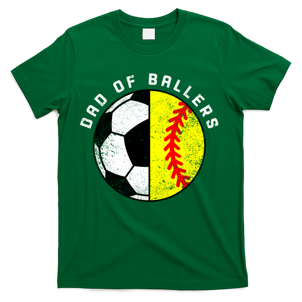 Dad Of Ballers Funny Soccer Softball Gift T-Shirt product image 3