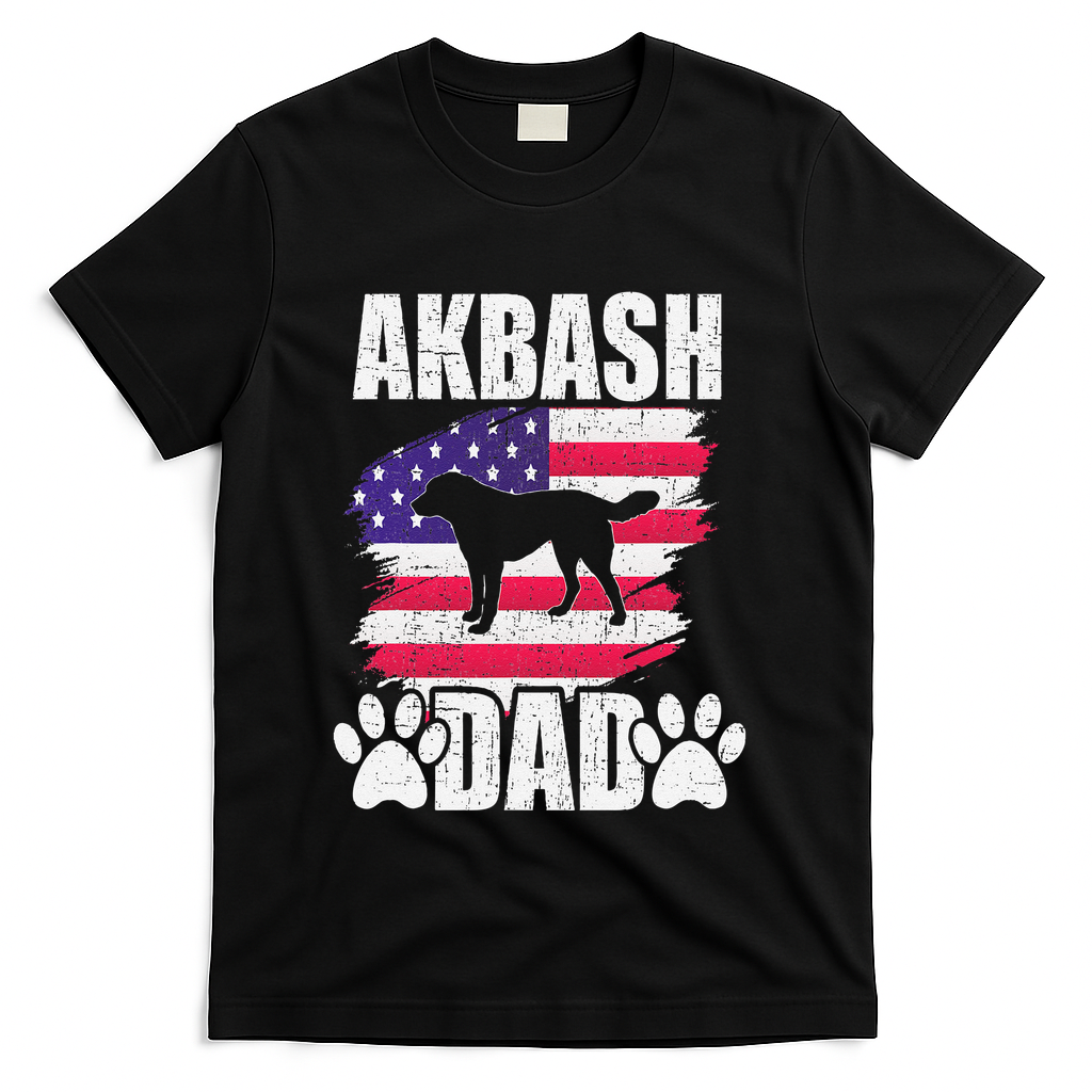 Akbash Dad Dog Lover American Us Flag T-Shirt product image 3
