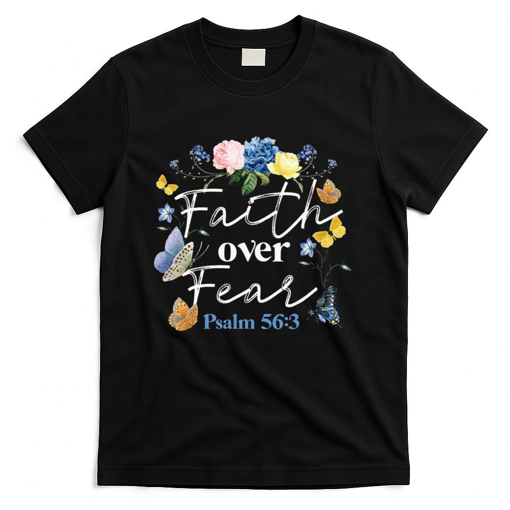 Faith Over Fear Flower Butterfly Christian Bible Verse product image 1