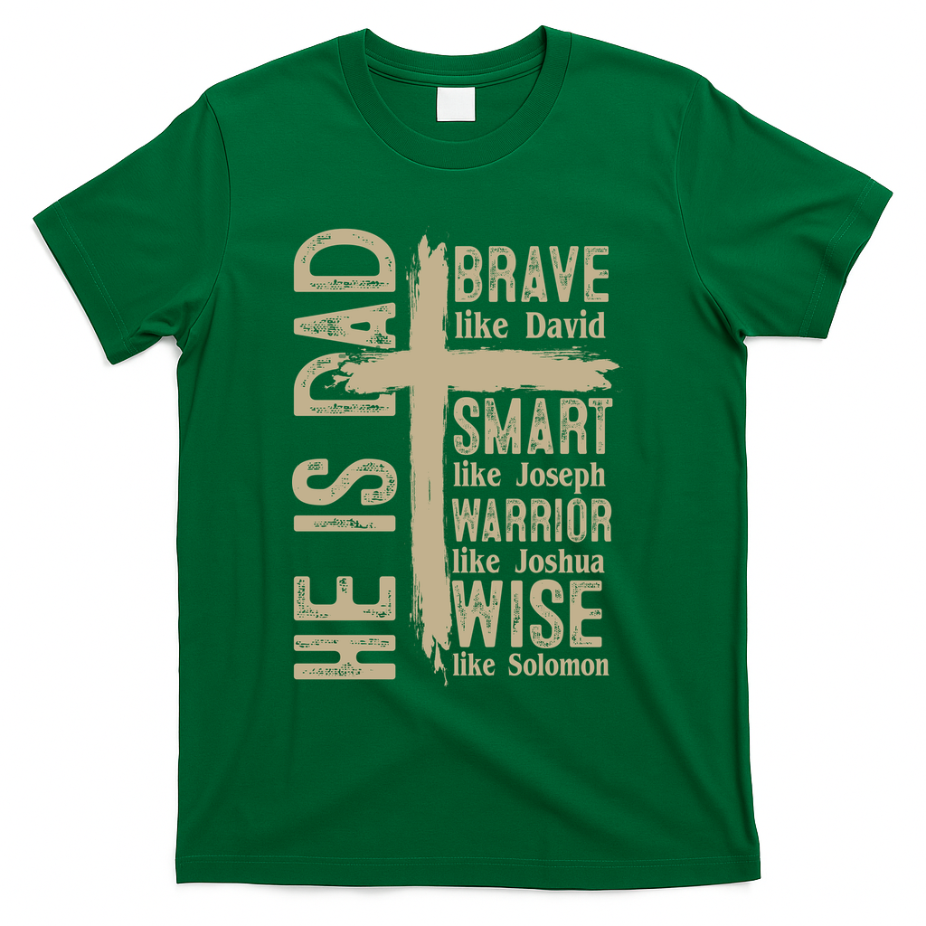 He Is Dad Religious Christian Bible Quote Father T-Shirt product image 3