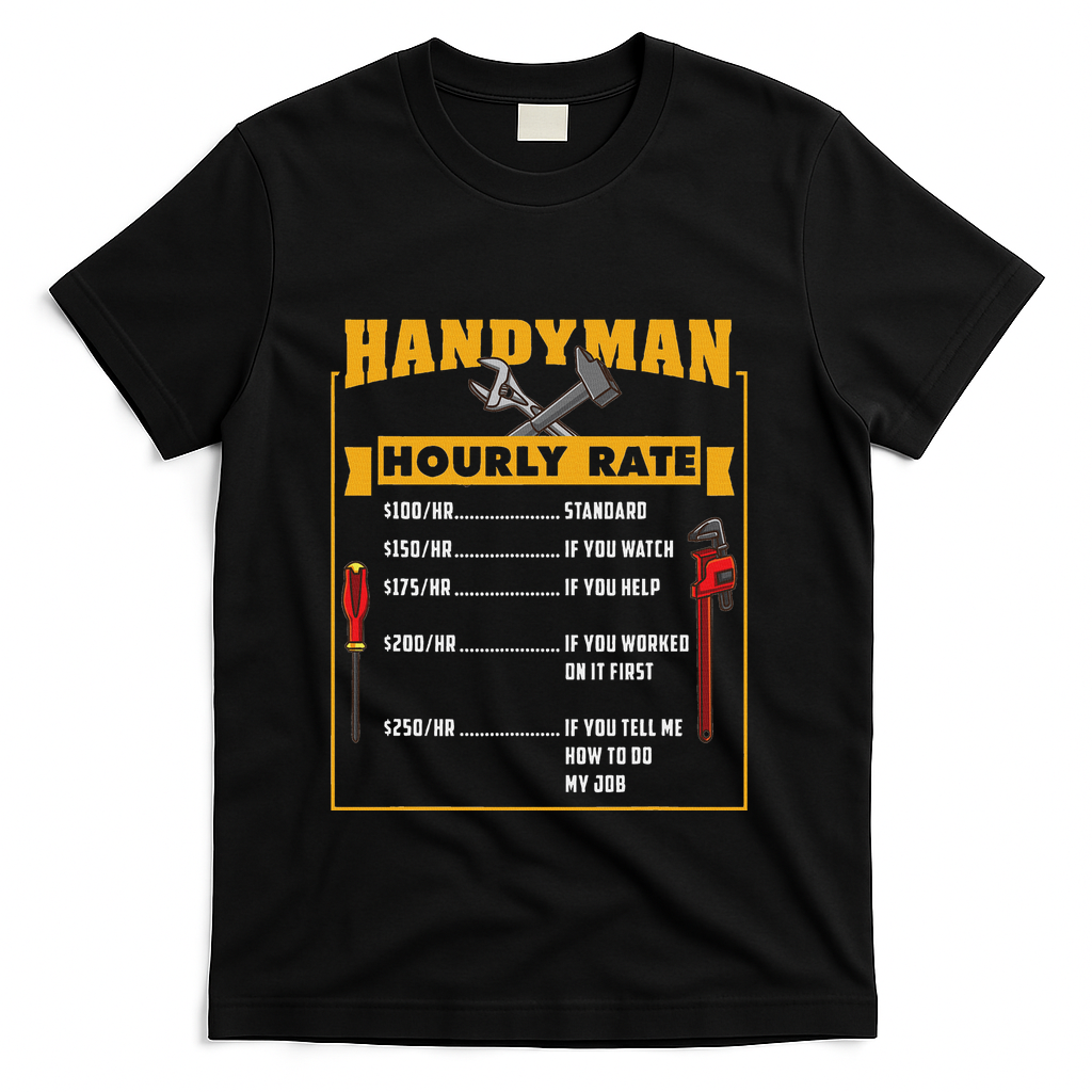 Handyman Hourly Rate Gift For Dad T-Shirt product image 1