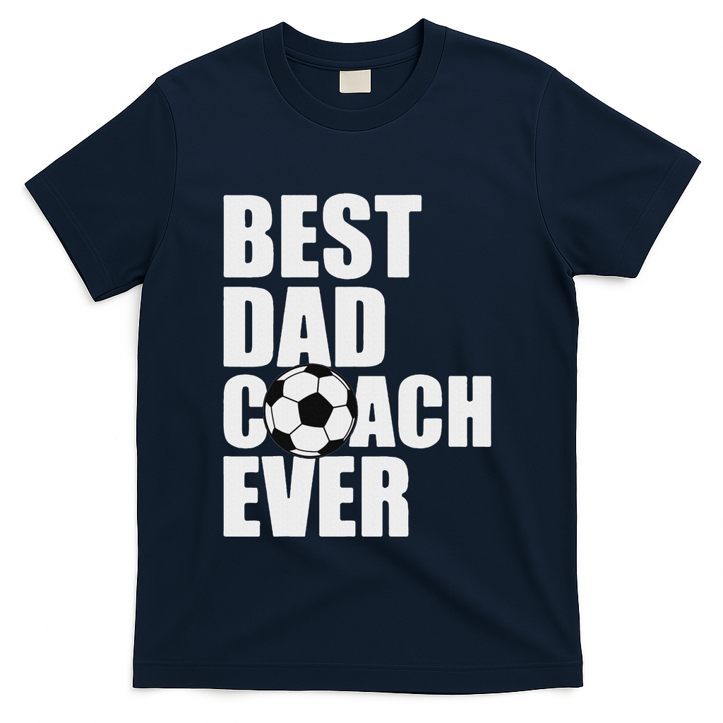 Best Dad Coach Ever Soccer Father Daddy Papa T-Shirt product image 3