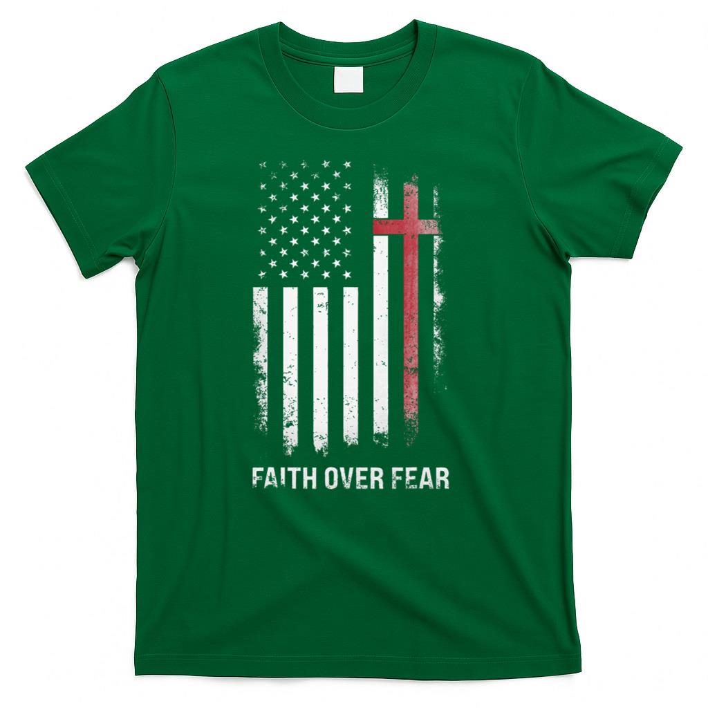 Christian Us Usa Flag American Christ Faith Over Fear Cross product image 2