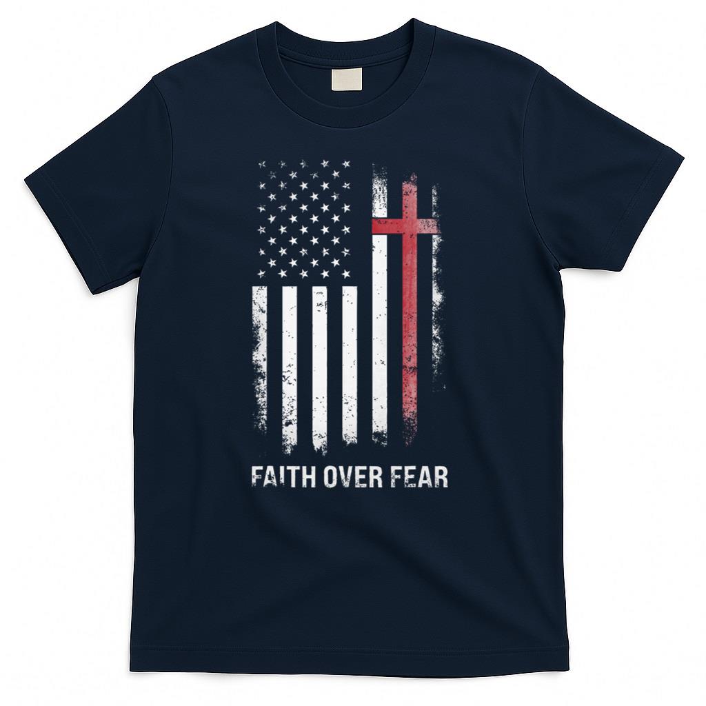 Christian Us Usa Flag American Christ Faith Over Fear Cross product image 3
