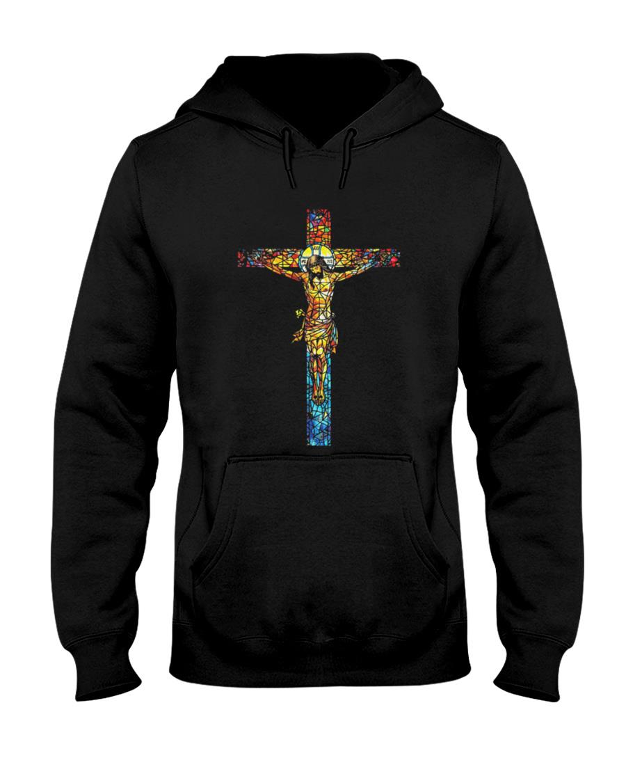 Jesus Cross Christian Stained Glass Art T-Shirt product image 4