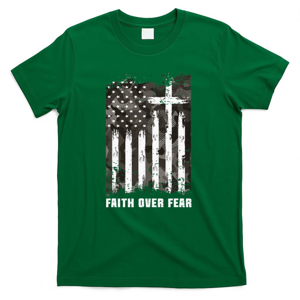 Faith Over Fear Christian Cross Camouflage American Flag product image 2