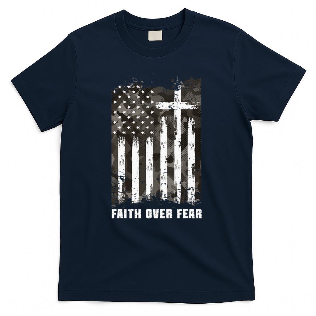Faith Over Fear Christian Cross Camouflage American Flag product image 3