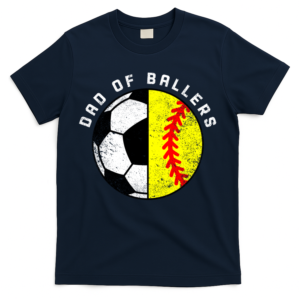 Dad Of Ballers Funny Soccer Softball Gift T-Shirt product image 2