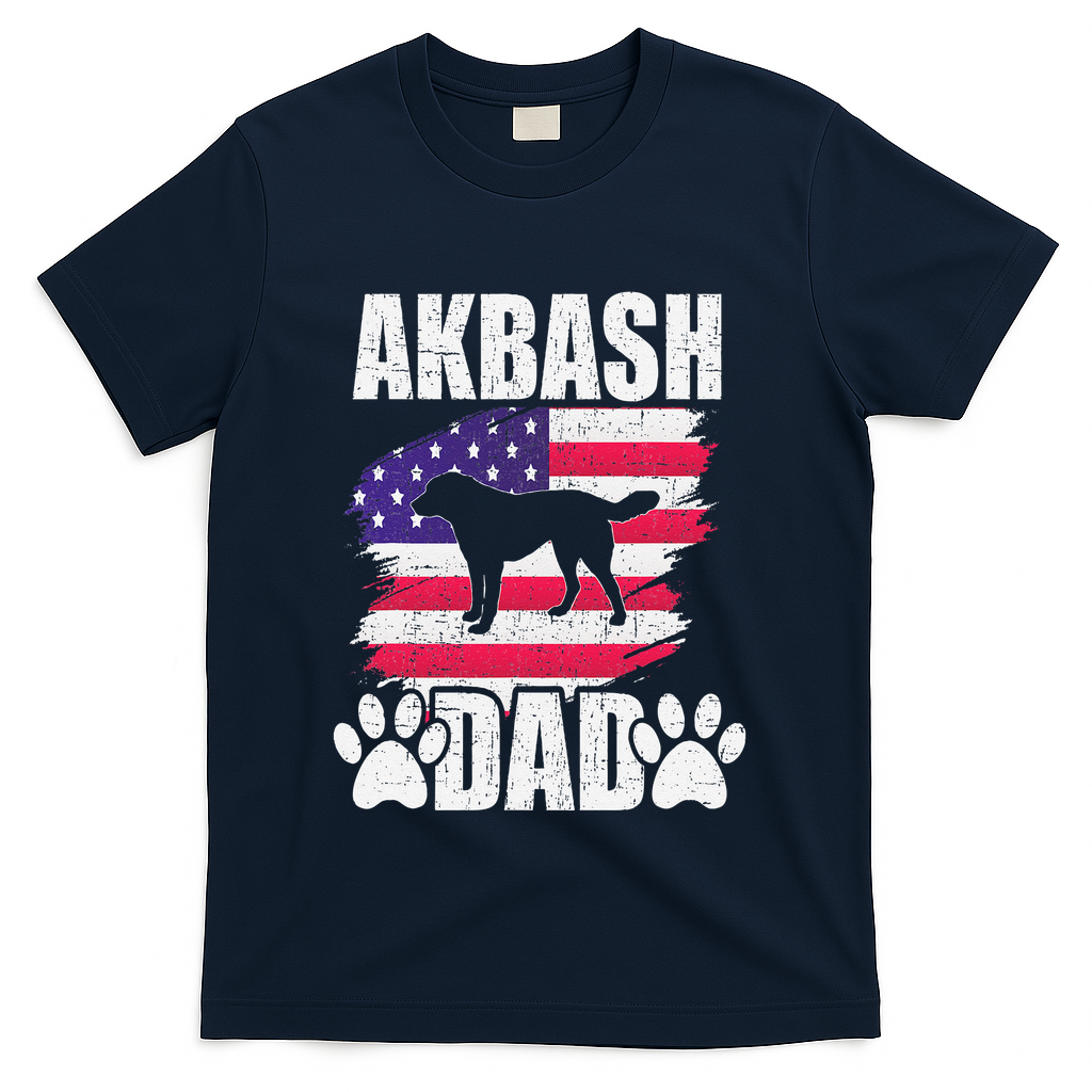 Akbash Dad Dog Lover American Us Flag T-Shirt product image 2