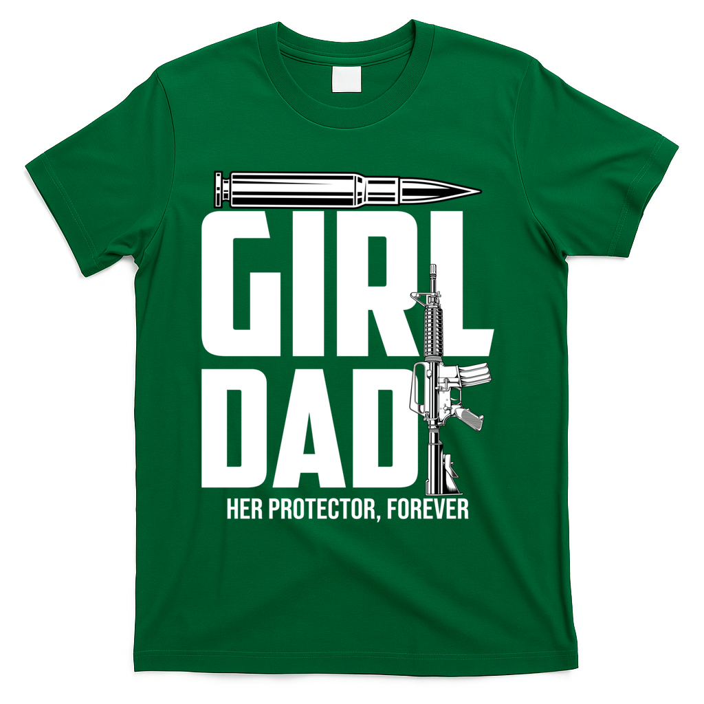 Funny Girl Dad Her Protector Forever Father Gift Of T-Shirt product image 3