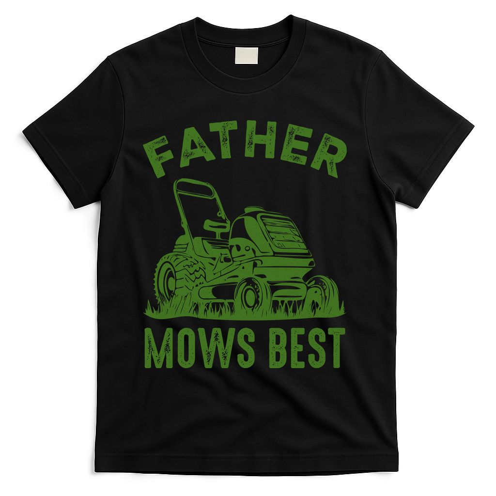 Father Mows Best Retro Vintage Funny Dad T-Shirt product image 2