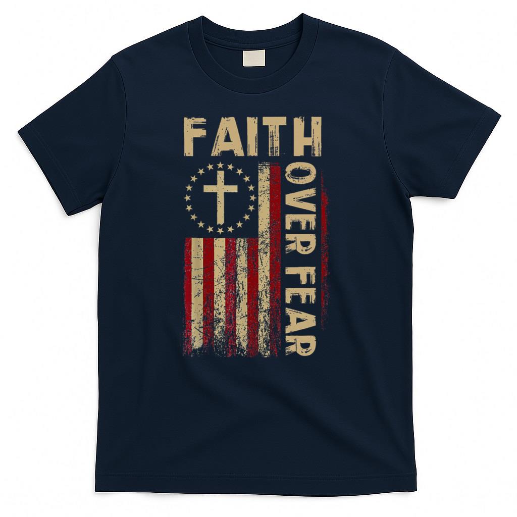 Faith Over Fear Patriotic Christian T-Shirt product image 3