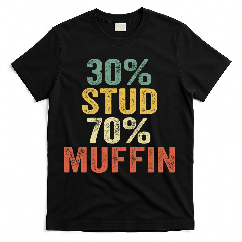 Funny Sarcastic 30% Stud 70% Muffin Retro Dad Father Figure product image 1