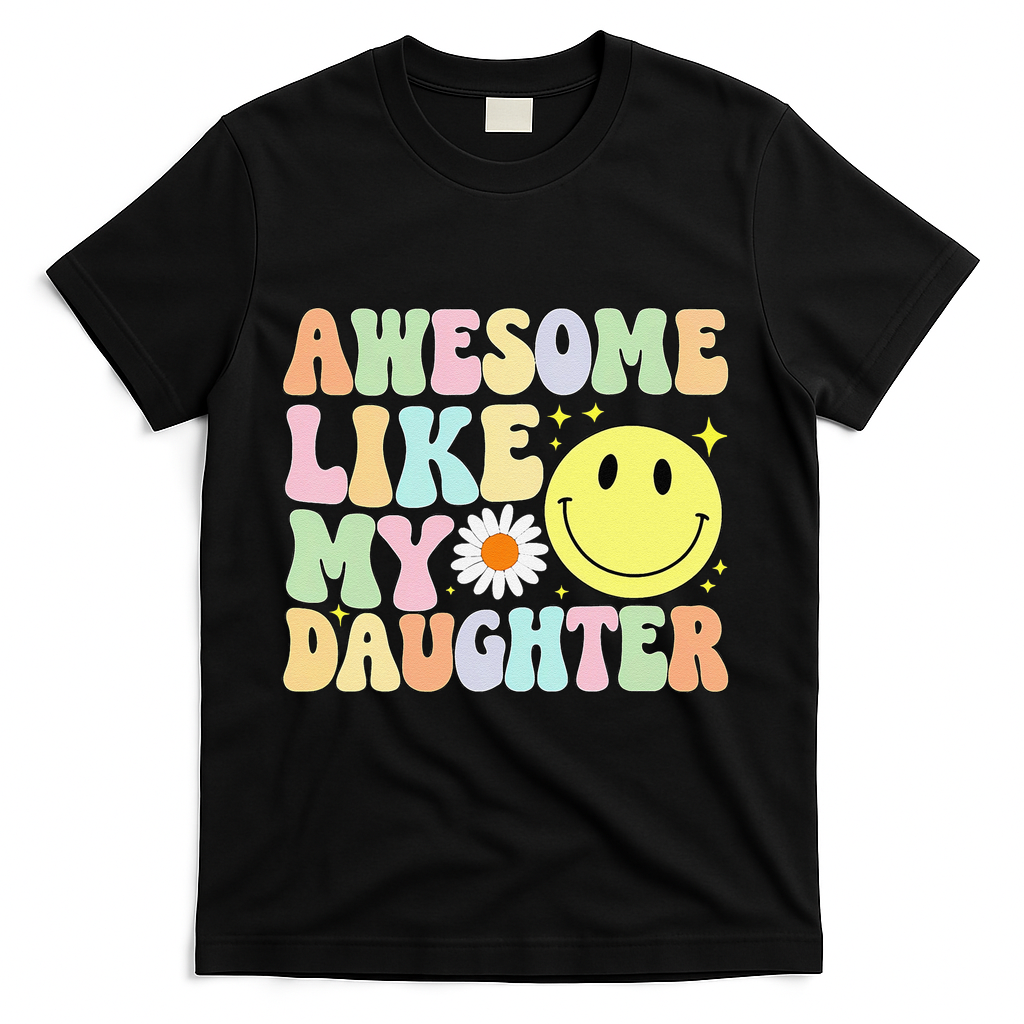 Funny FatherS Day Awesome Like My Daughter Retro Groovy Dad product image 2