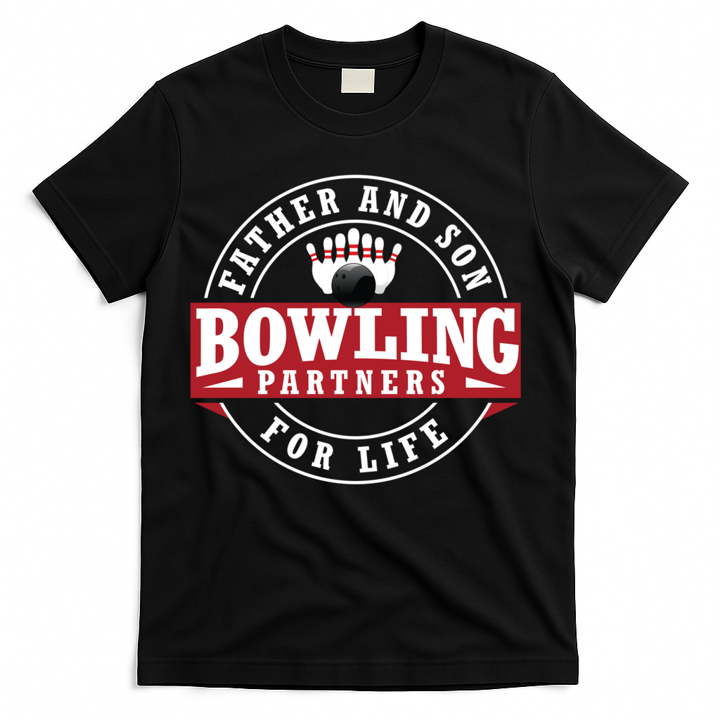 Father And Son Bowling Partners For Life Gift T-Shirt product image 2