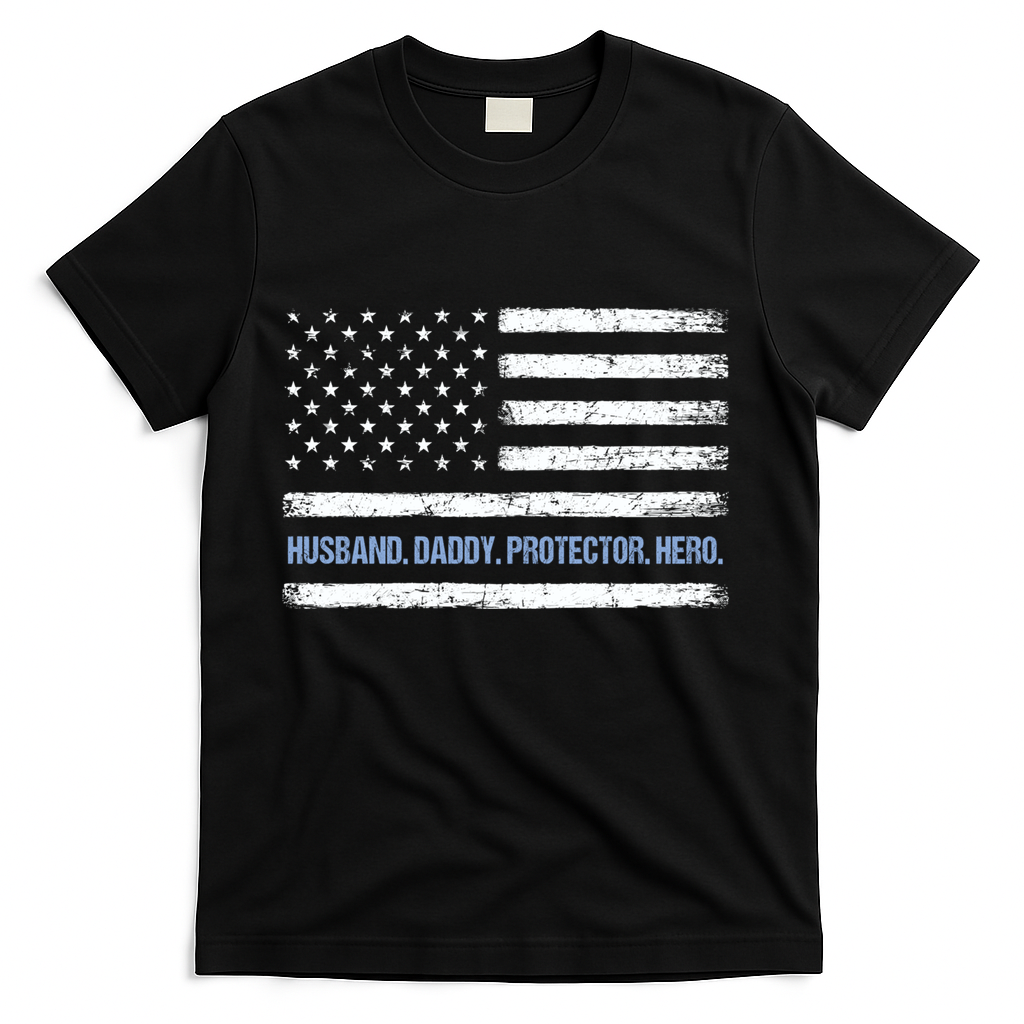 Husband Daddy Protector Hero Fathers Day American Flag Dad product image 2