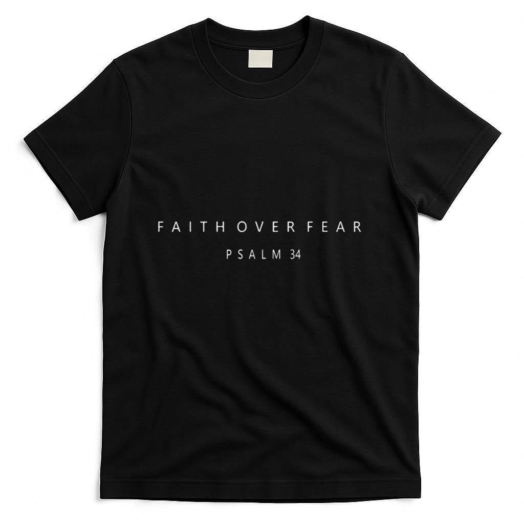 Faith Over Fear Psalm 34 Christian Minimal T-Shirt product image 1