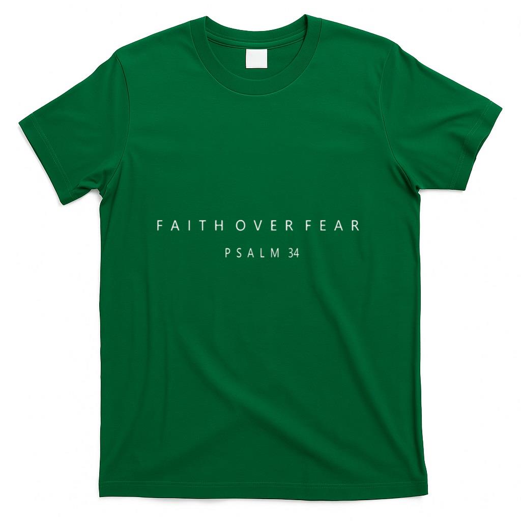 Faith Over Fear Psalm 34 Christian Minimal T-Shirt product image 2