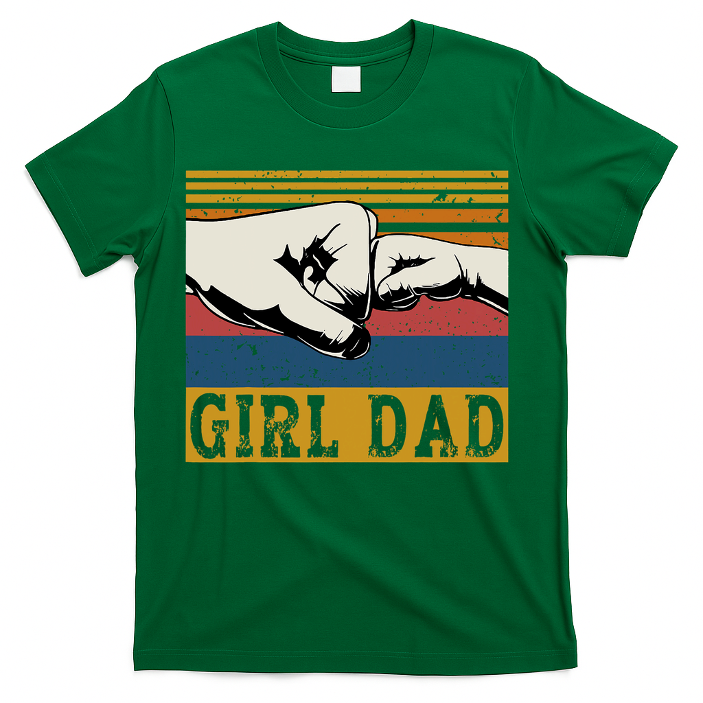 Girl Dad Father Of Fathers Day Vintage T-Shirt product image 3