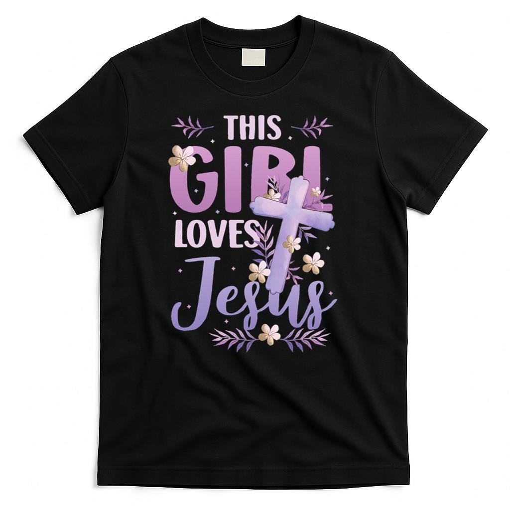This Girl Loves Jesus Cute Christian T-Shirt product image 1
