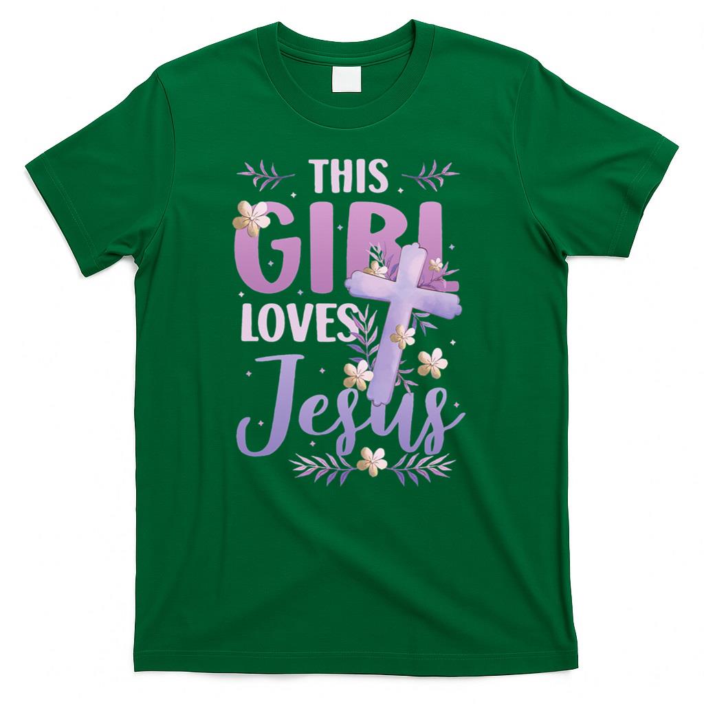 This Girl Loves Jesus Cute Christian T-Shirt product image 2