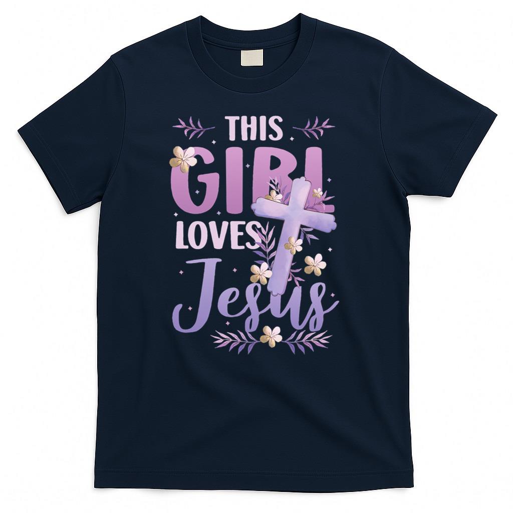 This Girl Loves Jesus Cute Christian T-Shirt product image 3