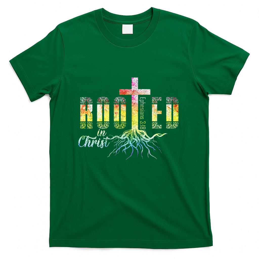 Rooted In Christ Christian Religious T-Shirt_1 product image 2