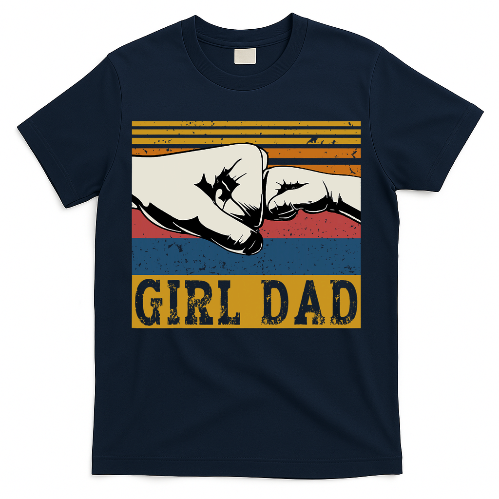 Girl Dad Father Of Fathers Day Vintage T-Shirt product image 2