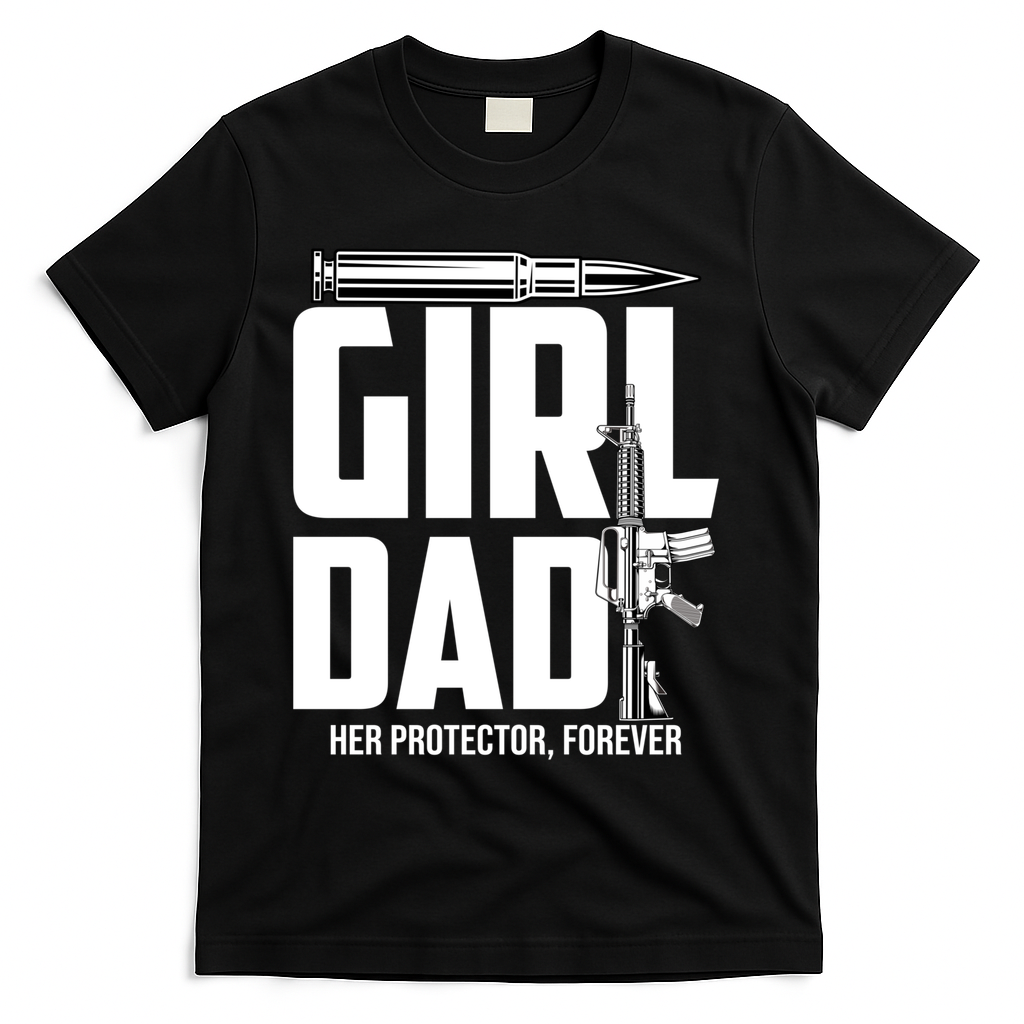 Funny Girl Dad Her Protector Forever Father Gift Of T-Shirt product image 2