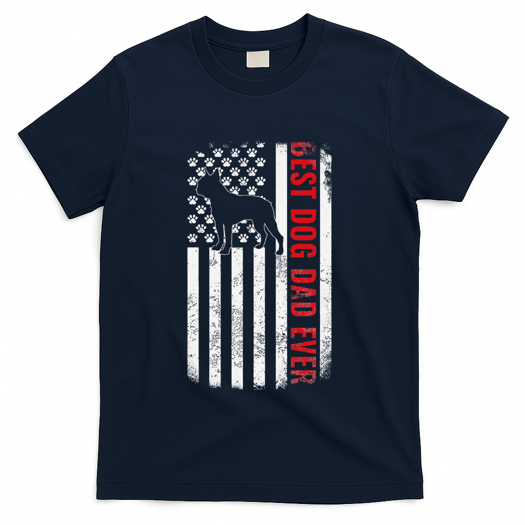 Boston Terrier Dad Dog FatherS Day American T-Shirt product image 3