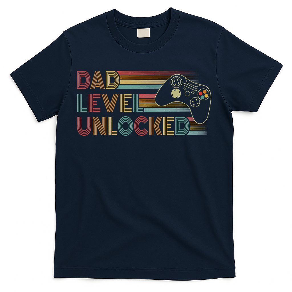 Funny New Dad Level Unlocked Gaming Gamer T-Shirt product image 2