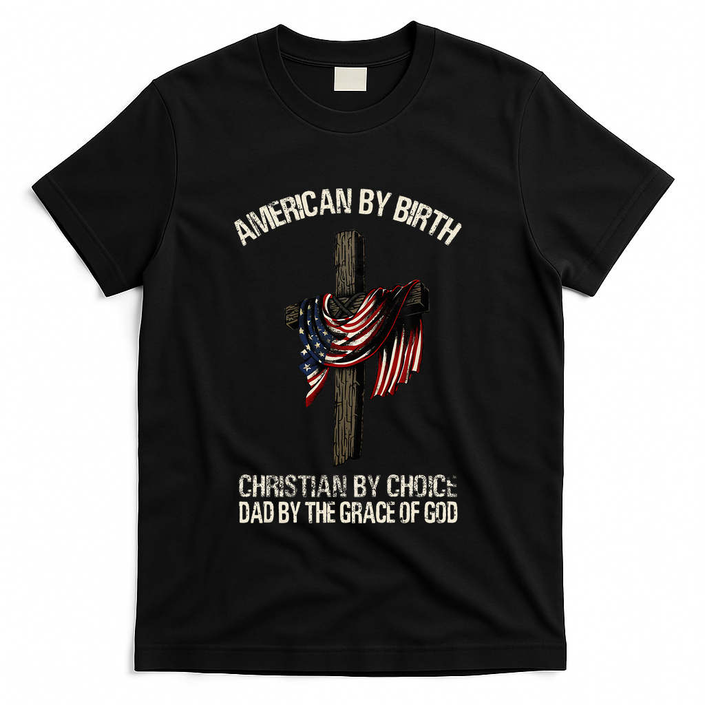 Dad By The Grace Of God Vintage Funny Gift T-Shirt product image 3