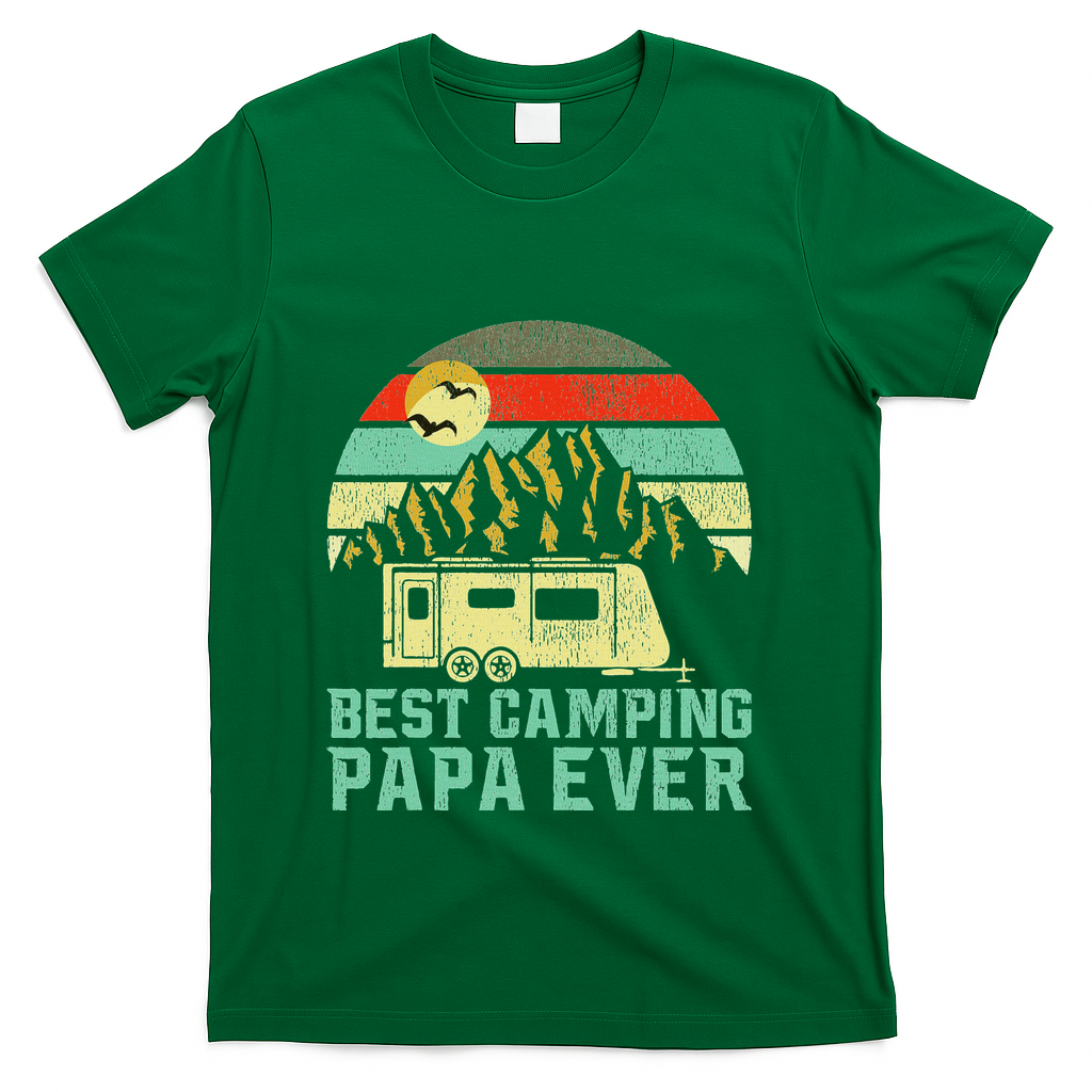 Best Camping Papa Ever Vintage Camper T-Shirt product image 2