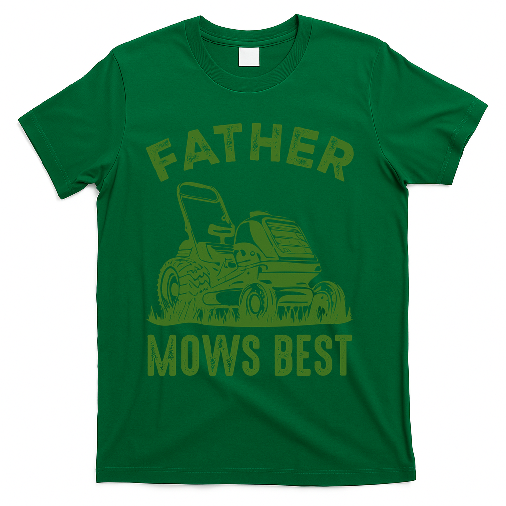 Father Mows Best Retro Vintage Funny Dad T-Shirt product image 1