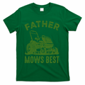 Father Mows Best Retro Vintage Funny Dad T-Shirt product image 1