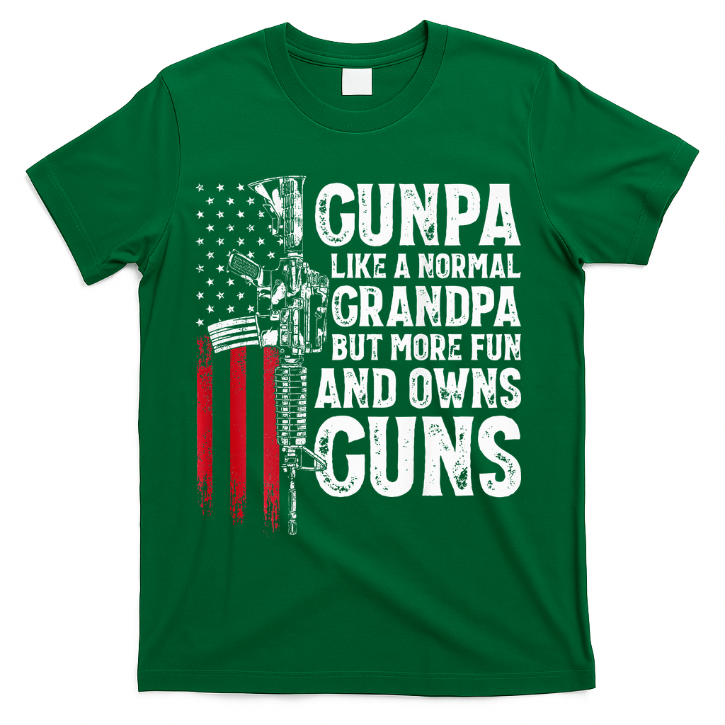 Gunpa Like A Normal Grandpa Fun And Owns Guns T-Shirt product image 3