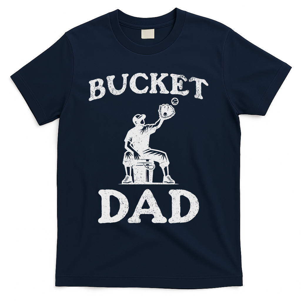 Bucket Dad Softball Baseball Funny Father's Coach T-Shirt product image 1